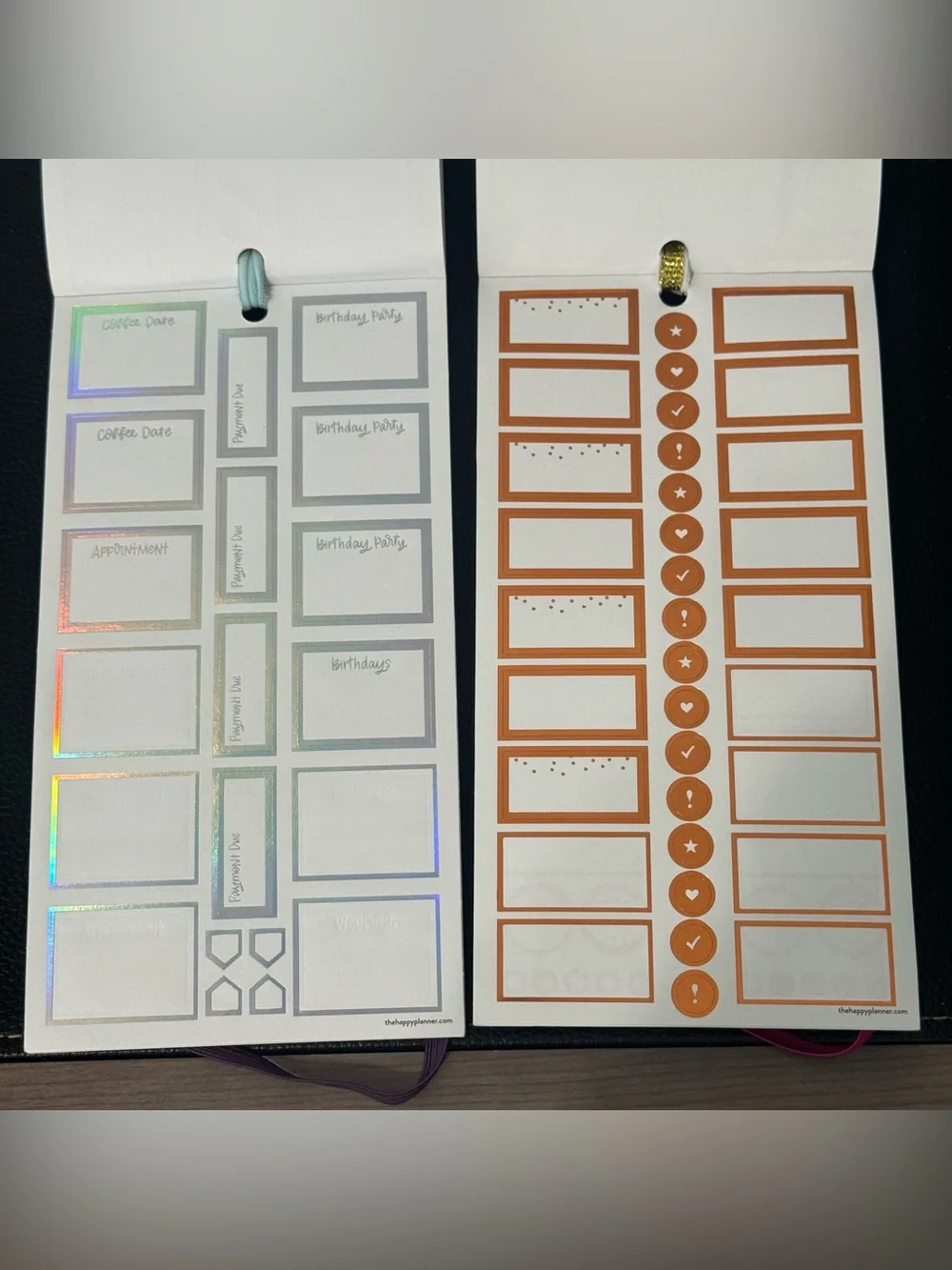 The Happy Planner Jewel Tone & Handwritten Colored Box Sticker Pack - Multicolor